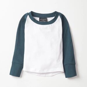 Little Bipsy White and Teal Long Sleeve Tee